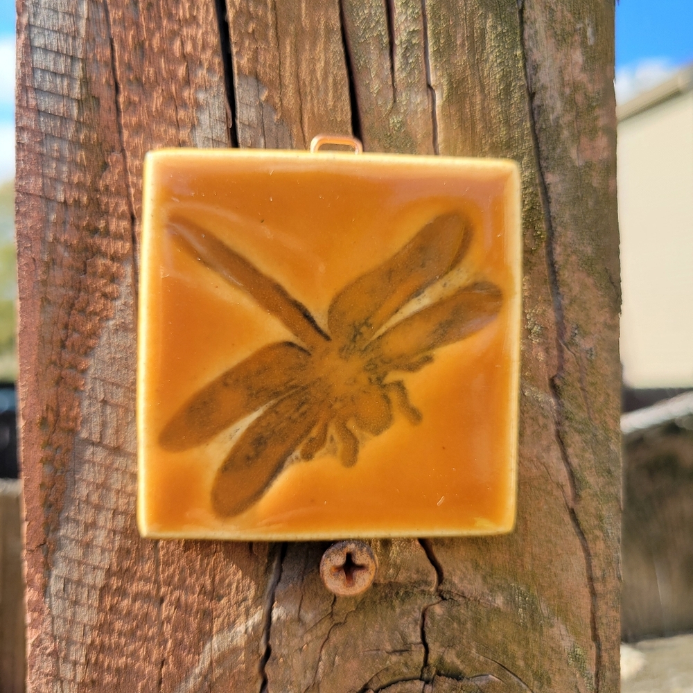 Dragonfly Decorative Tile 2x2 ~ Artisan ~ Handcrafted ~ Nature ~ Cottage ~ Cute!